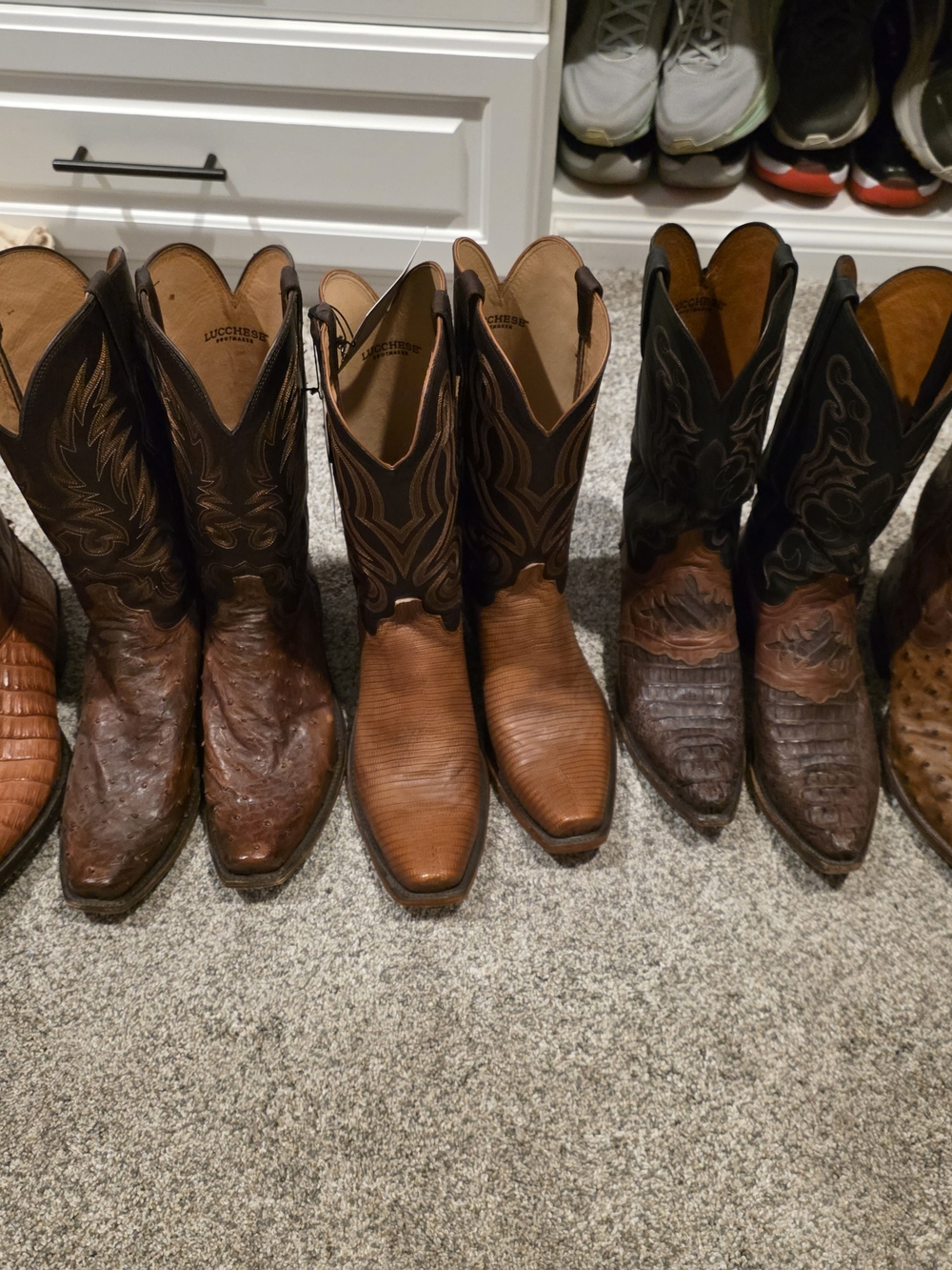 Lucchese Brown Two-Tone Leather Western Cowboy Boots